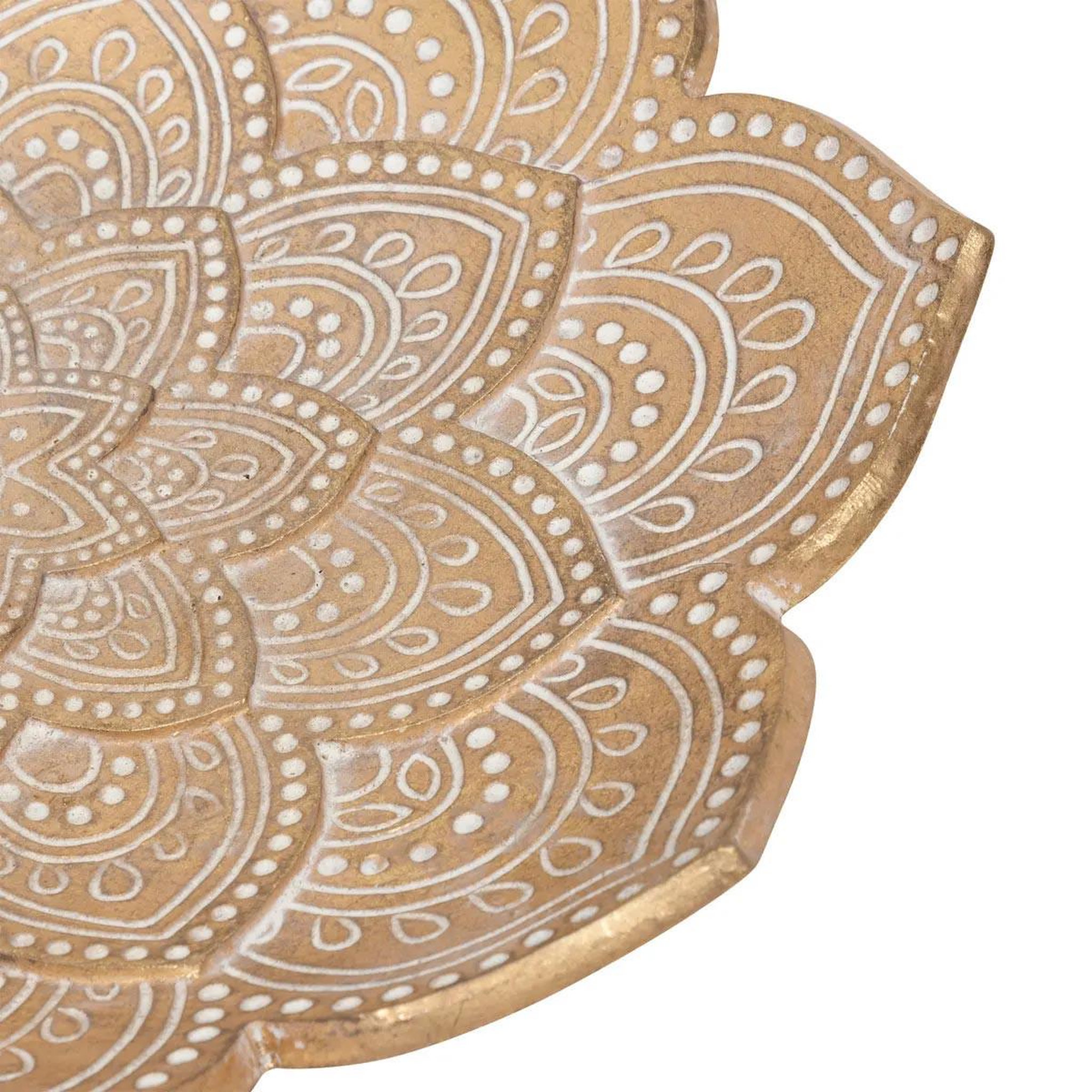 Voir la diapositive 2 : ATMOSPHERA Coupelle déco en résine  oasis  29cm doré