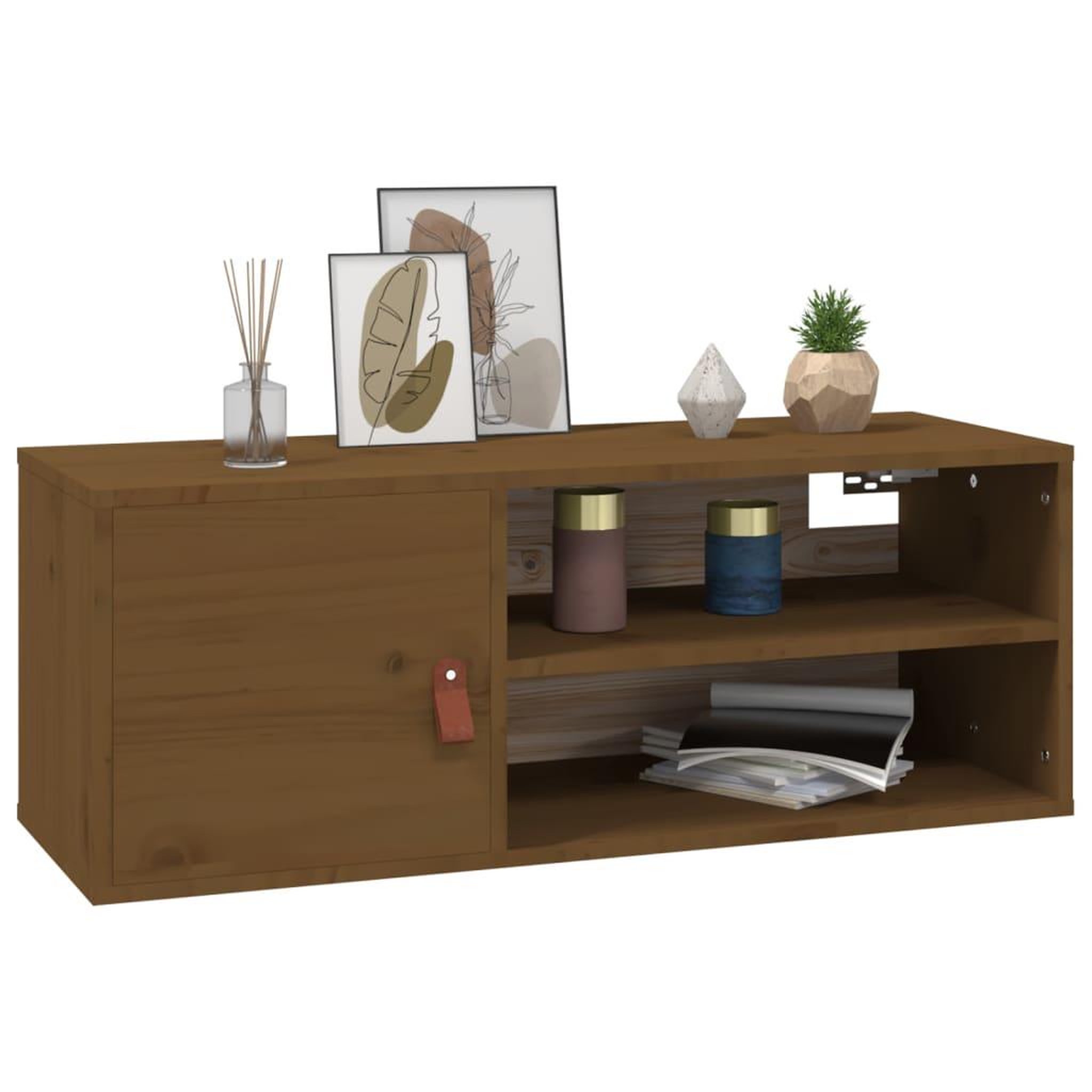Voir la diapositive 4 : VIDAXL Armoires murales 2 pcs Marron miel 80x30x30 cm Bois Pin massif