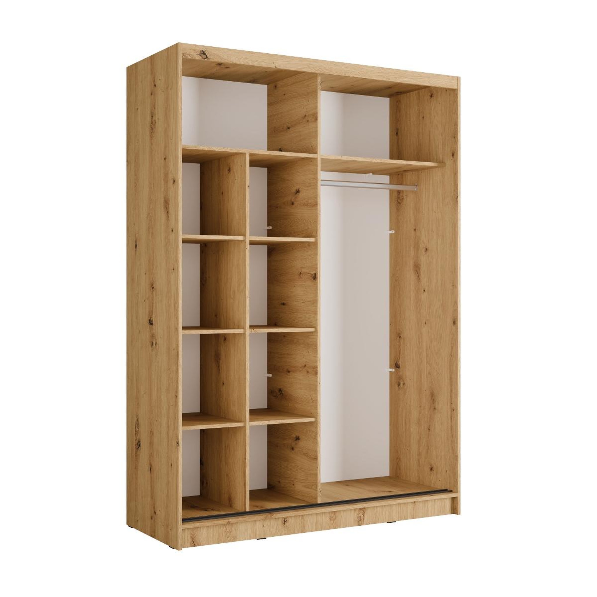 Voir la diapositive 3 : JLC KREATION Armoire dressing moderne bois et noir 155cm celia