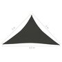 VIDAXL Voile d'ombrage 160 g/m^2 Anthracite 3x3x4,2 m PEHD