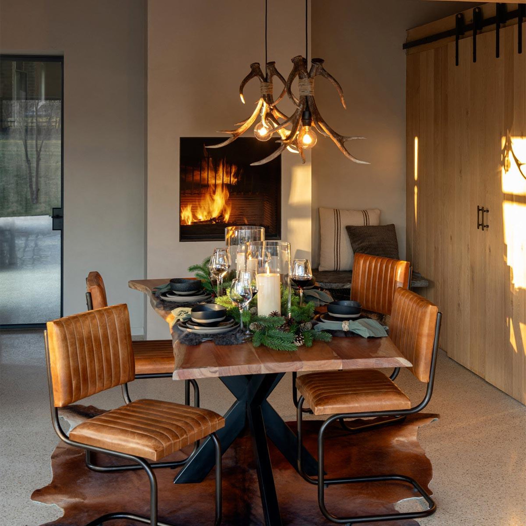 Voir la diapositive 5 : J-LINE Lampe suspension branches  antlers  44cm marron