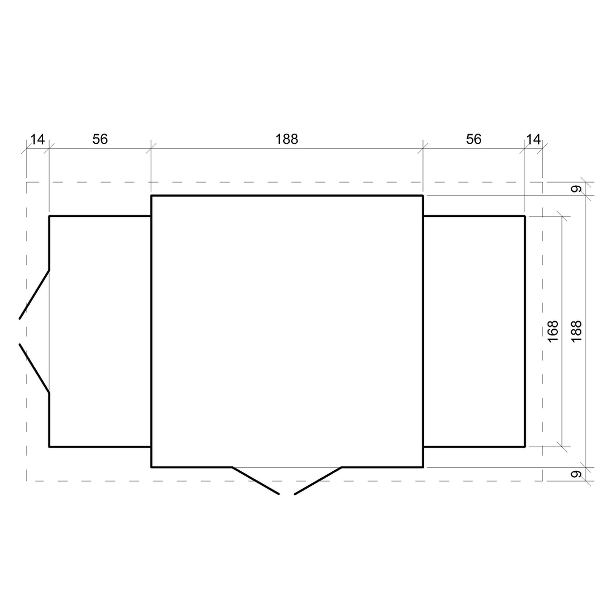 Voir la diapositive 4 : TIMBELA Abri de jardin en bois et range bûches extérieur - 3,53 + 0,97+0,97 m2 m389f