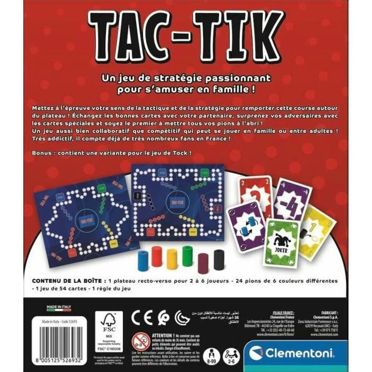 CLEMENTONI Jeu de société Clementoni Tac-Tik stratégique