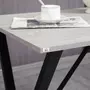 HOMCOM Table de bar - table haute de cuisine - dim. 120L x 60l x 102H cm - châssis piètement acier noir plateau aspect bois blanc