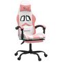 Voir la diapositive 2 : VIDAXL Chaise de jeu pivotante et repose-pied Blanc et rose Similicuir