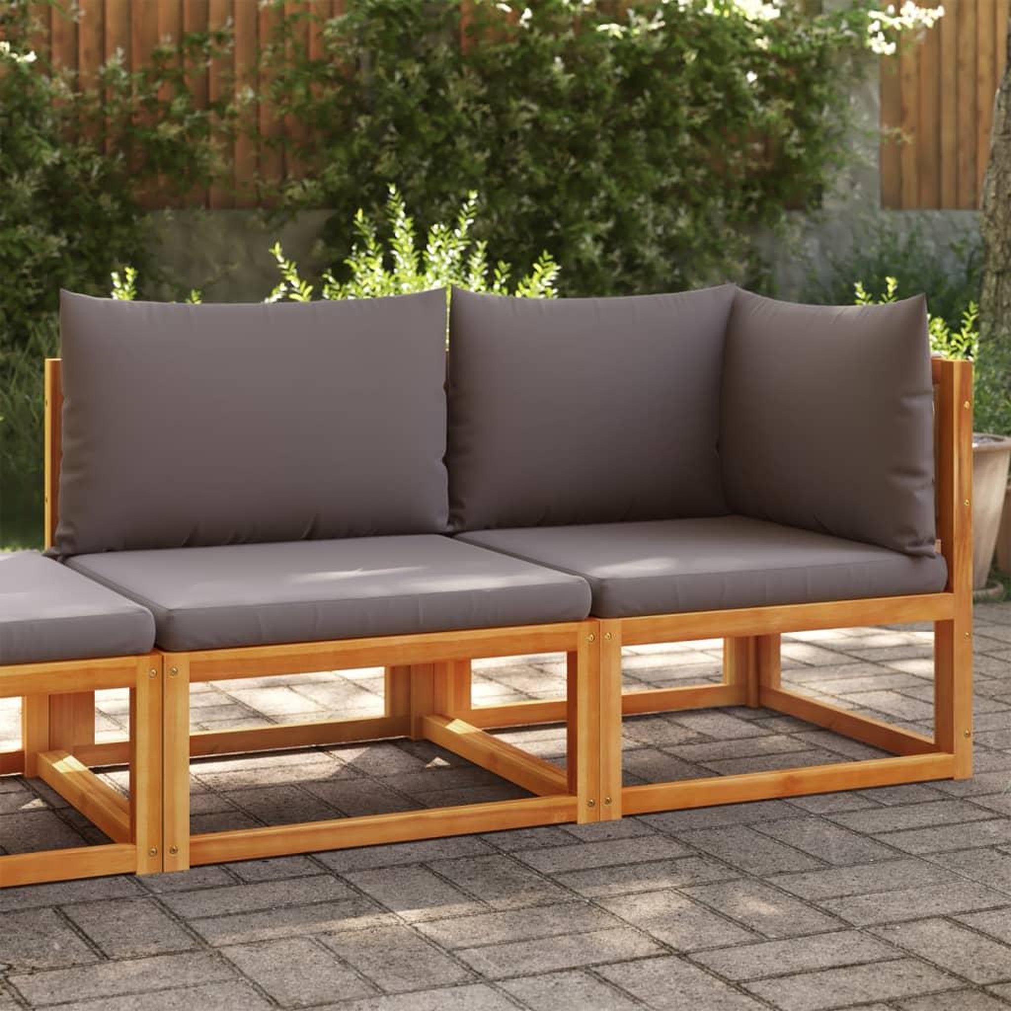VIDAXL Canape de jardin avec coussins 2 places bois massif d'acacia