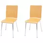 Lot de 2 chaises bois courbé pieds métal PIA