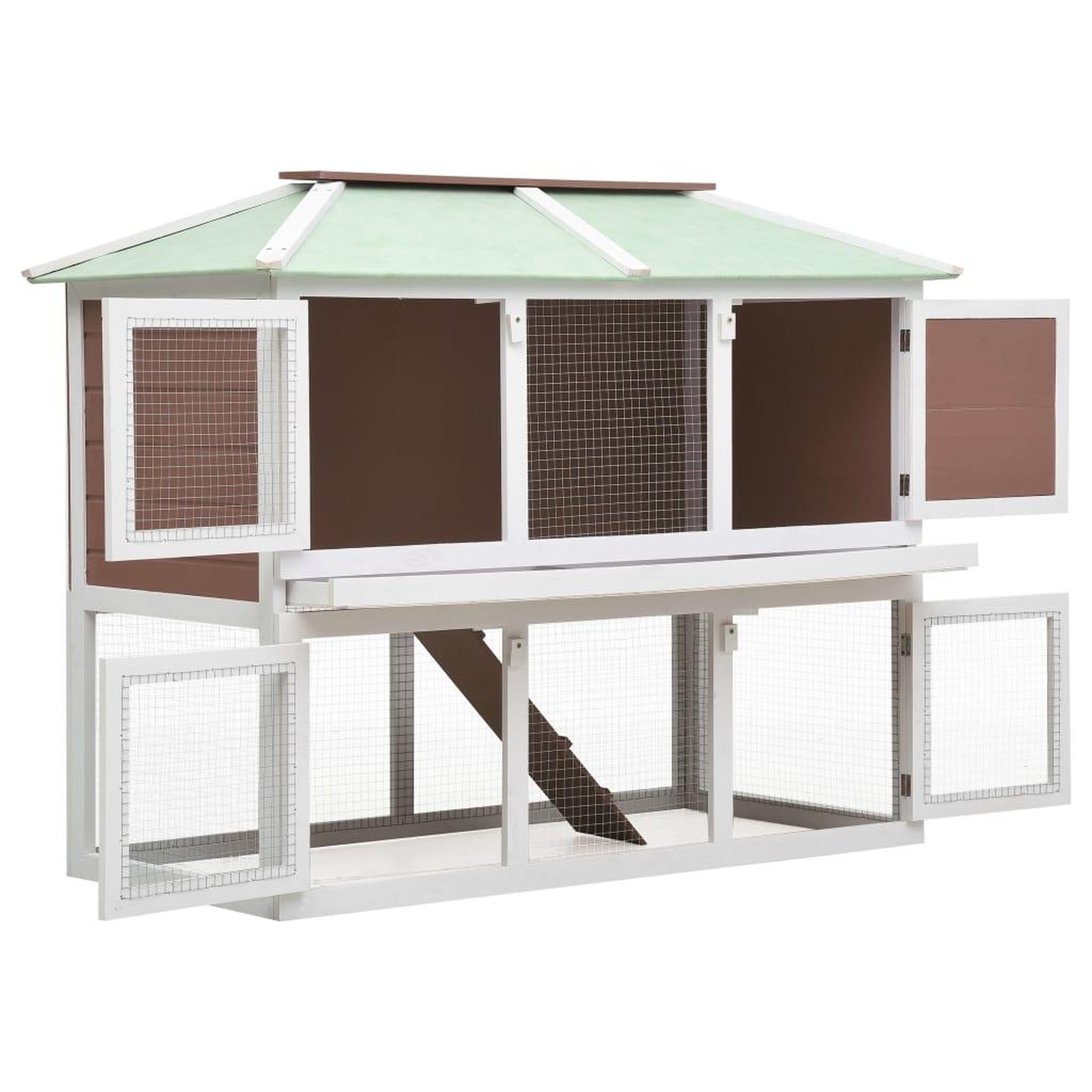 Voir la diapositive 2 : VIDAXL Cage double pour animaux Marron Bois