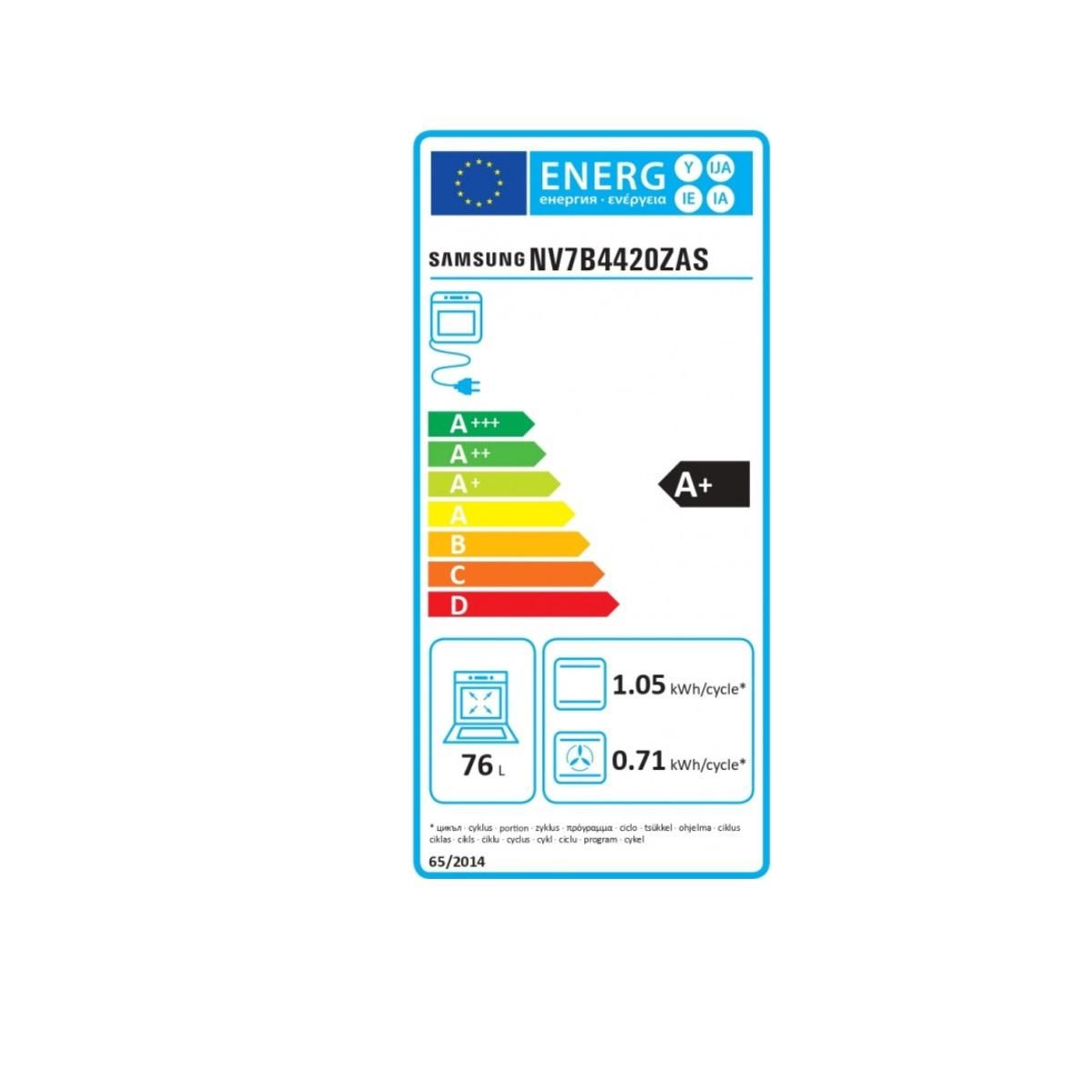 Samsung Four intégrable multifonction 76l 60cm à pyrolyse inox - NV7B4420ZAS
