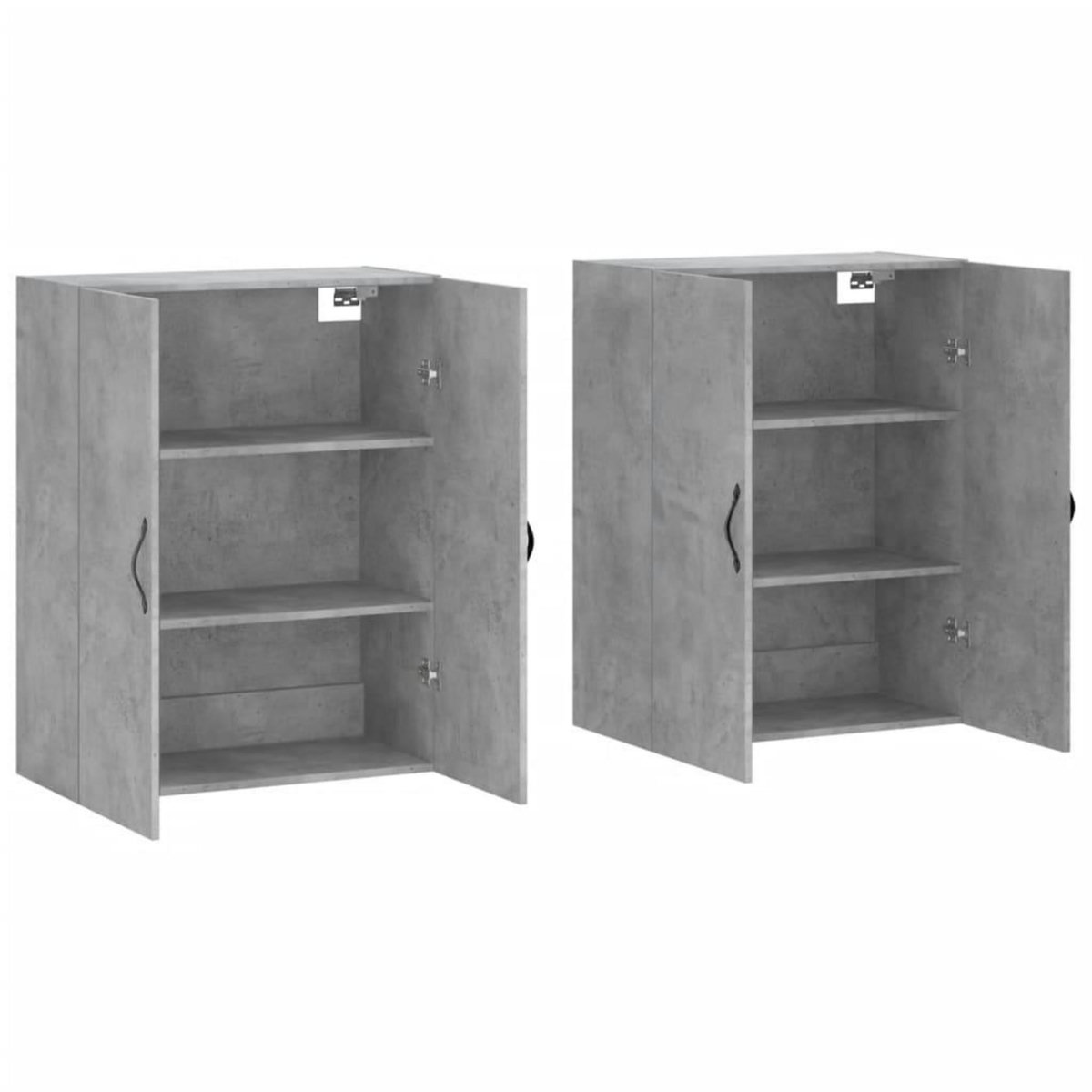 VIDAXL Armoires murales 2 pcs gris beton bois d'ingenierie