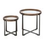 Voir la diapositive 2 : Paris Prix Lot de 2 Tables d'Appoint en Verre  Luki  60cm Naturel