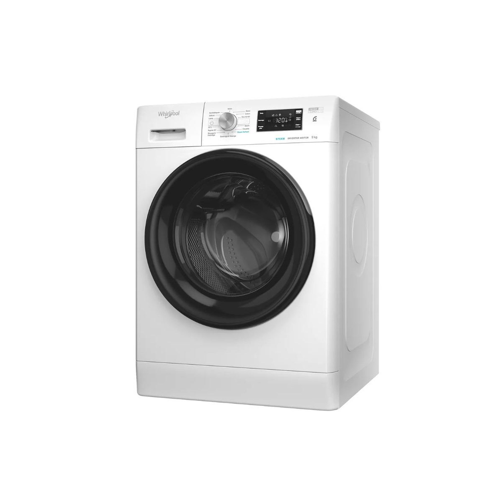 Voir la diapositive 3 : Whirlpool Lave-linge frontal 9kg 1200 tours/min blanc - ffbna9269bvfr