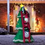 OUTSUNNY Décoration gonflable LED de Noël 2,47H m - sapin de Noël enneigé décoré avec échelle personnages - polyester imperméable