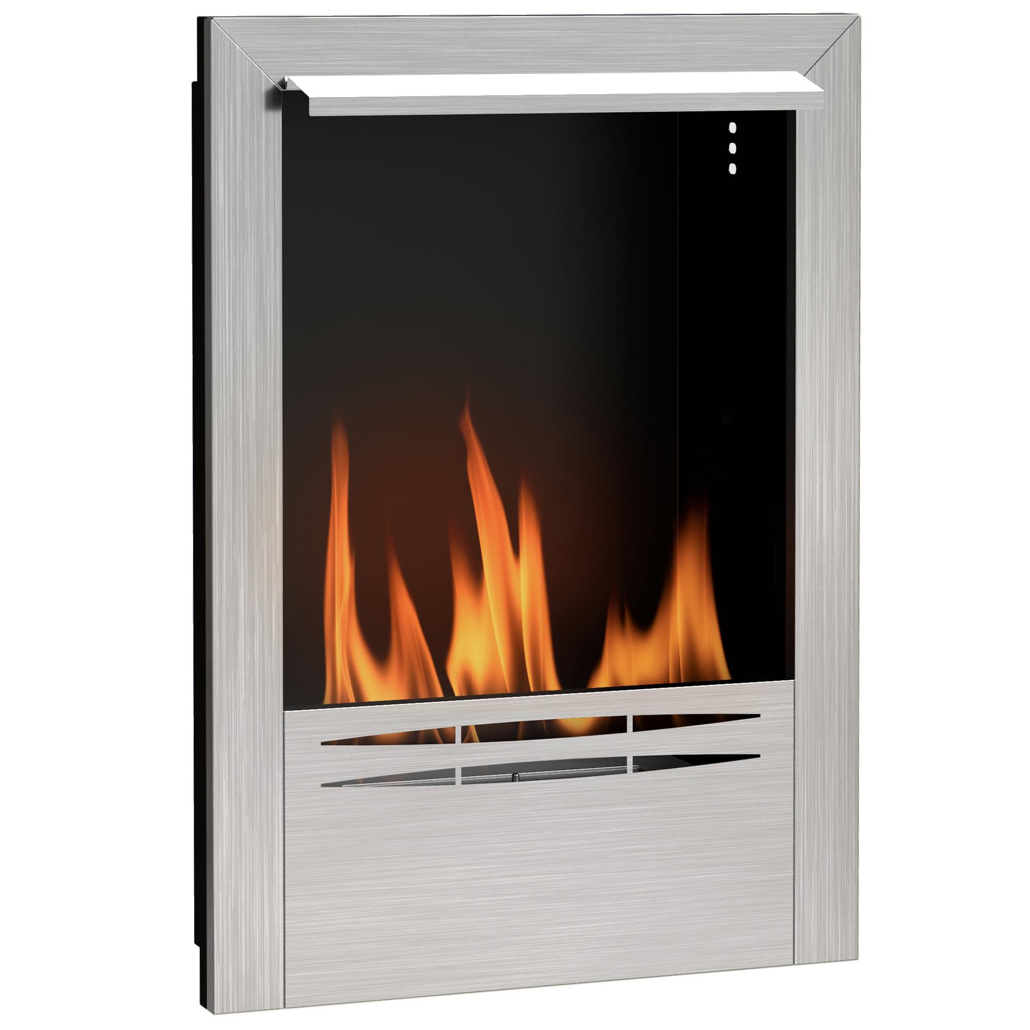 HOMCOM Cheminée bioéthanol encastrable design - 0,9L - 48 x 18 x 59 cm - acier inox. brossé