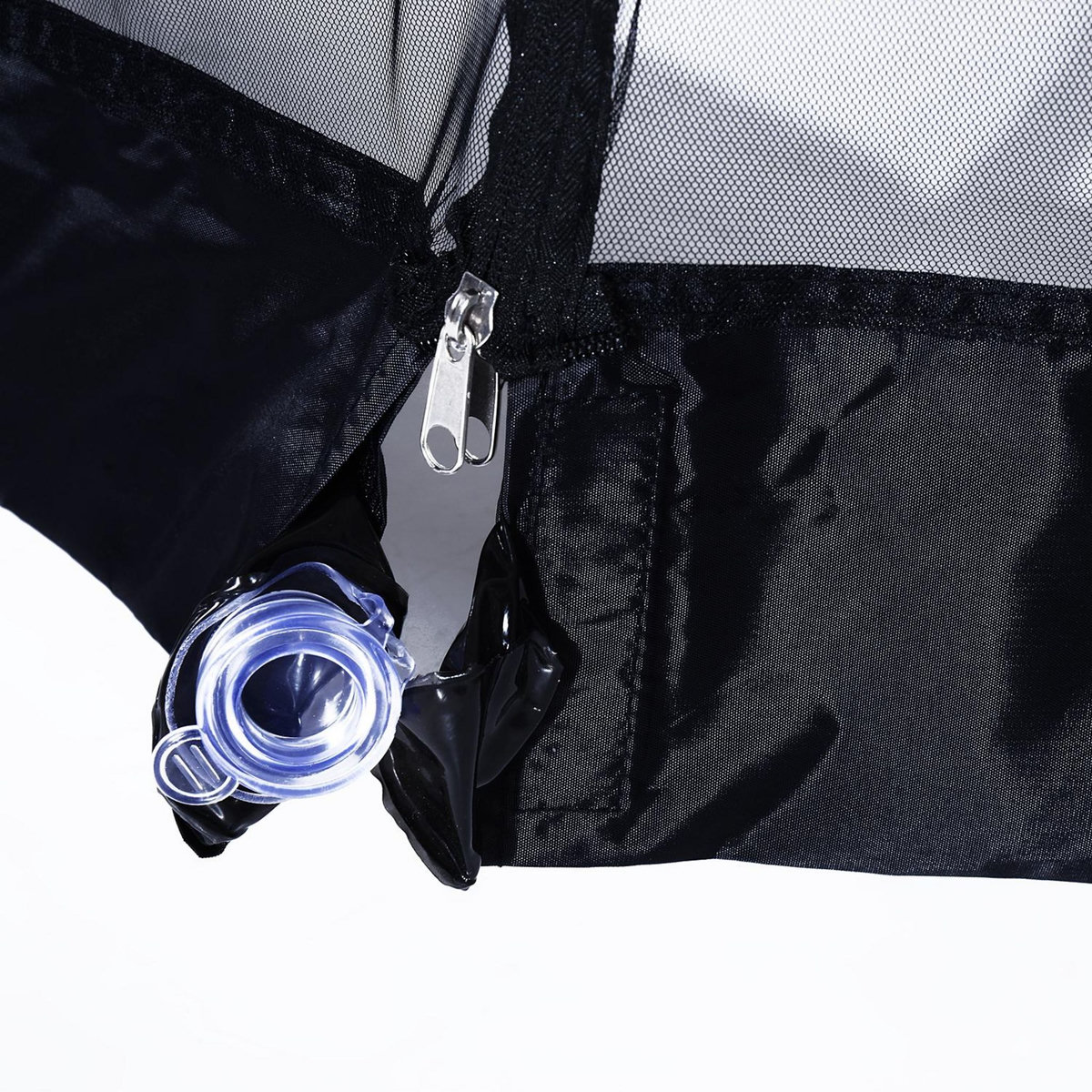 OUTSUNNY Moustiquaire cylindrique pour parasol 3 m diamètre avec fermeture éclair et lestage noir