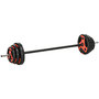 Voir la diapositive 1 : HOMCOM Kit pump 20 Kg - barre et poids de musculation 1,40 m 27 mm - sets de barre de musculation - noir rouge