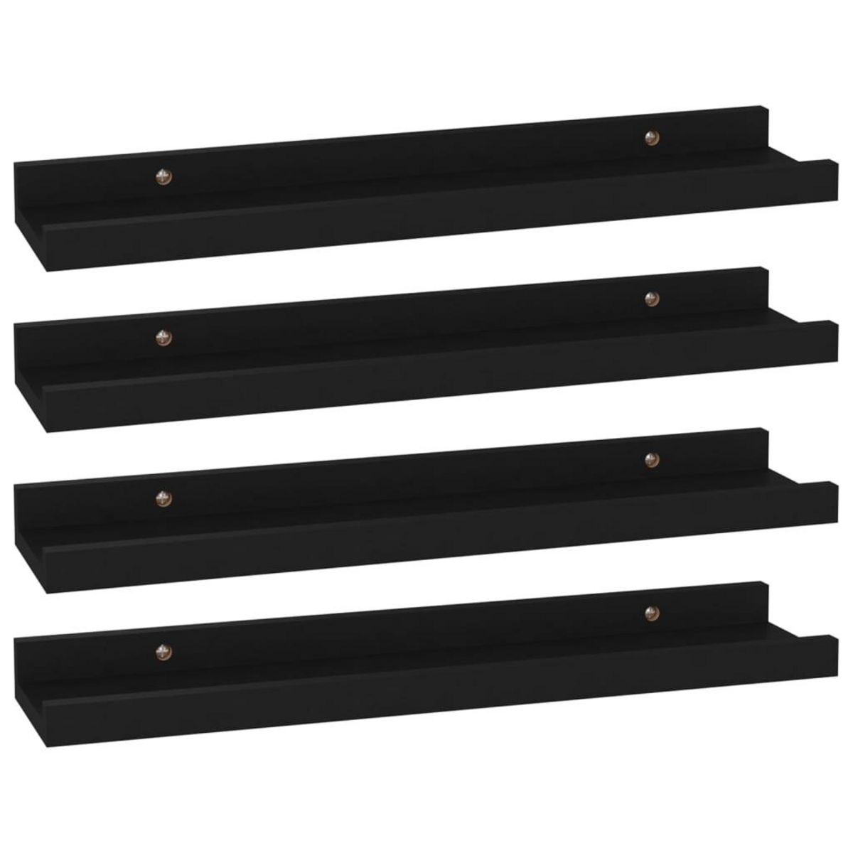 VIDAXL Etageres murales 4 pcs Noir 40x9x3 cm