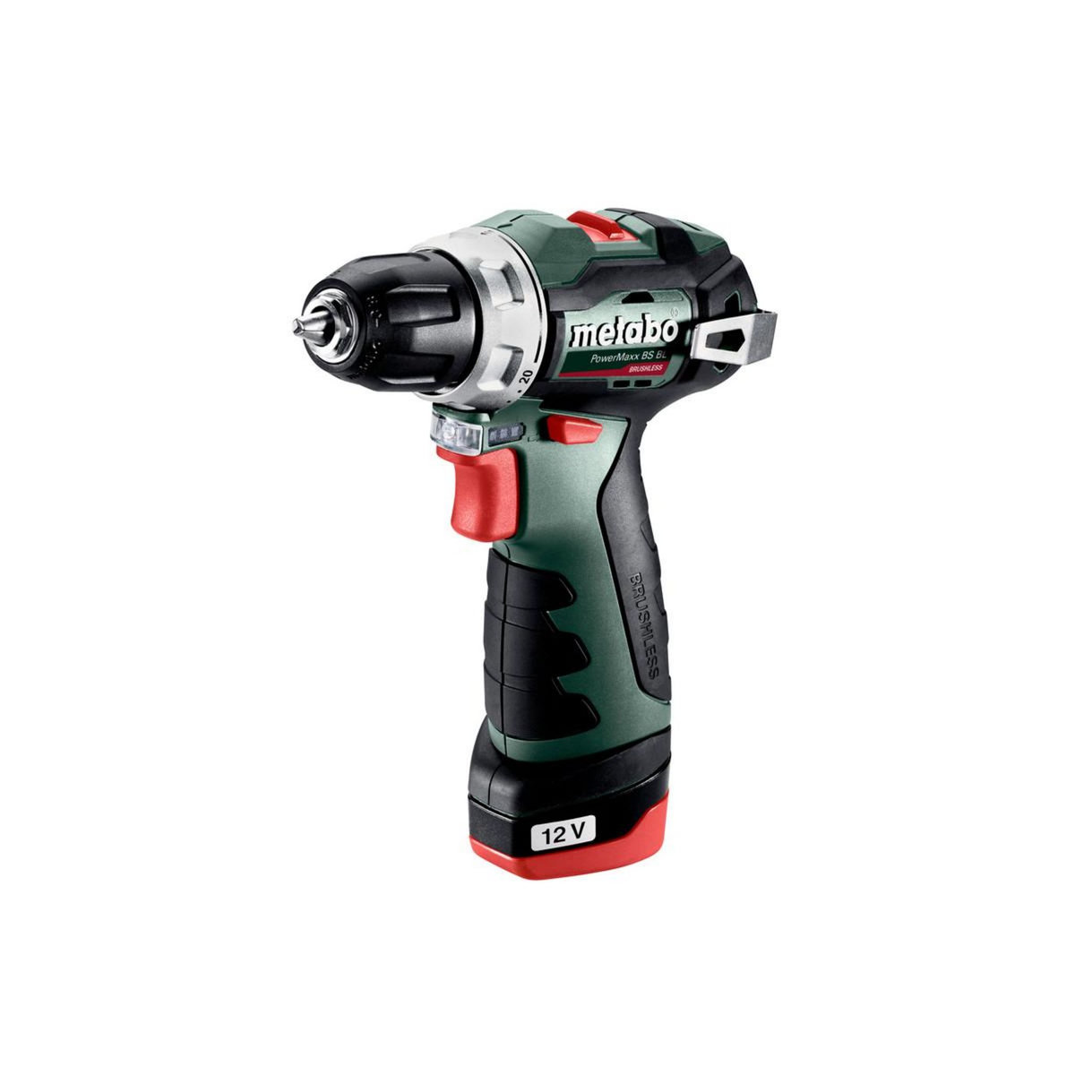 METABO SAS Coffret Perceuse visseuse 12 V sans fil PowerMaxx BS BL 2 x 2,0 Ah Li-Power, LC12