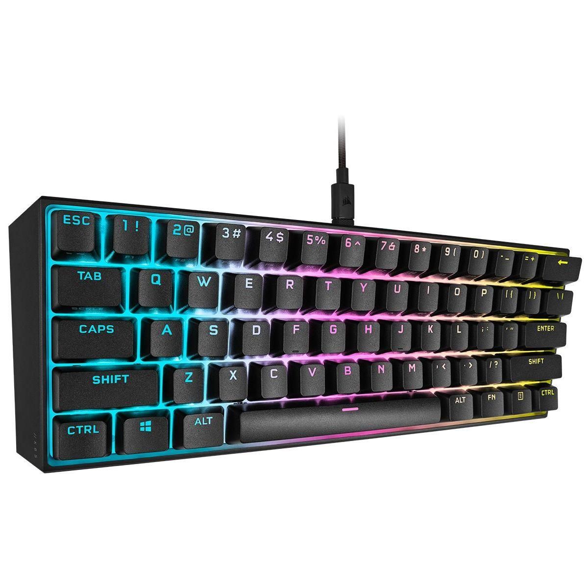 Corsair Clavier gamer K65 RGB MINI CHERRY MX Red Noir
