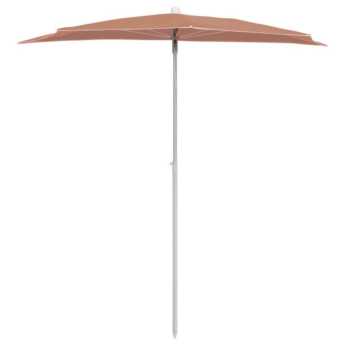 VIDAXL Demi-parasol de jardin avec mat 180x90 cm terre cuite