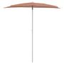 Voir la diapositive 3 : VIDAXL Demi-parasol de jardin avec mat 180x90 cm terre cuite