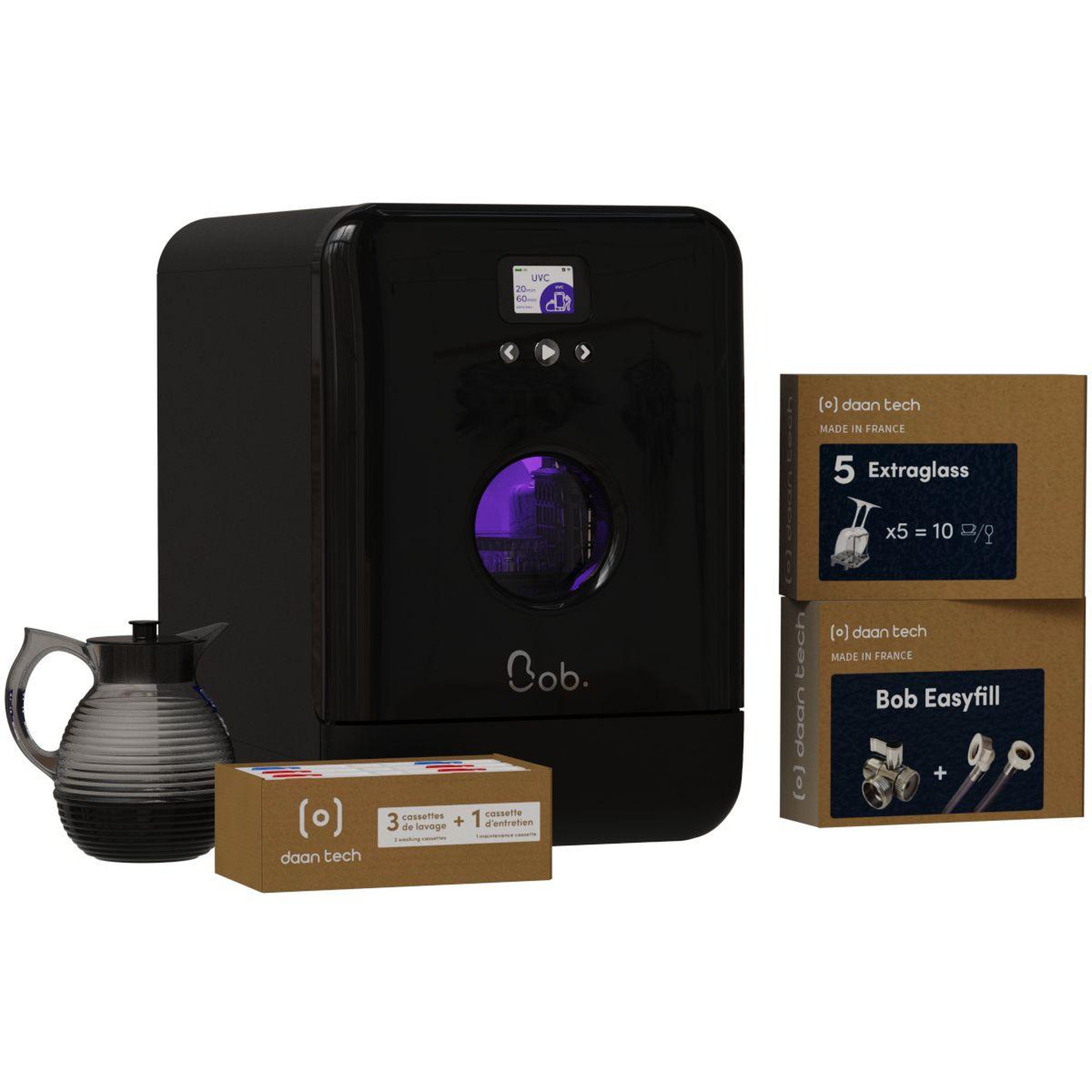 Voir la diapositive 3 : DAAN TECH Mini lave vaisselle bob - pack premium black