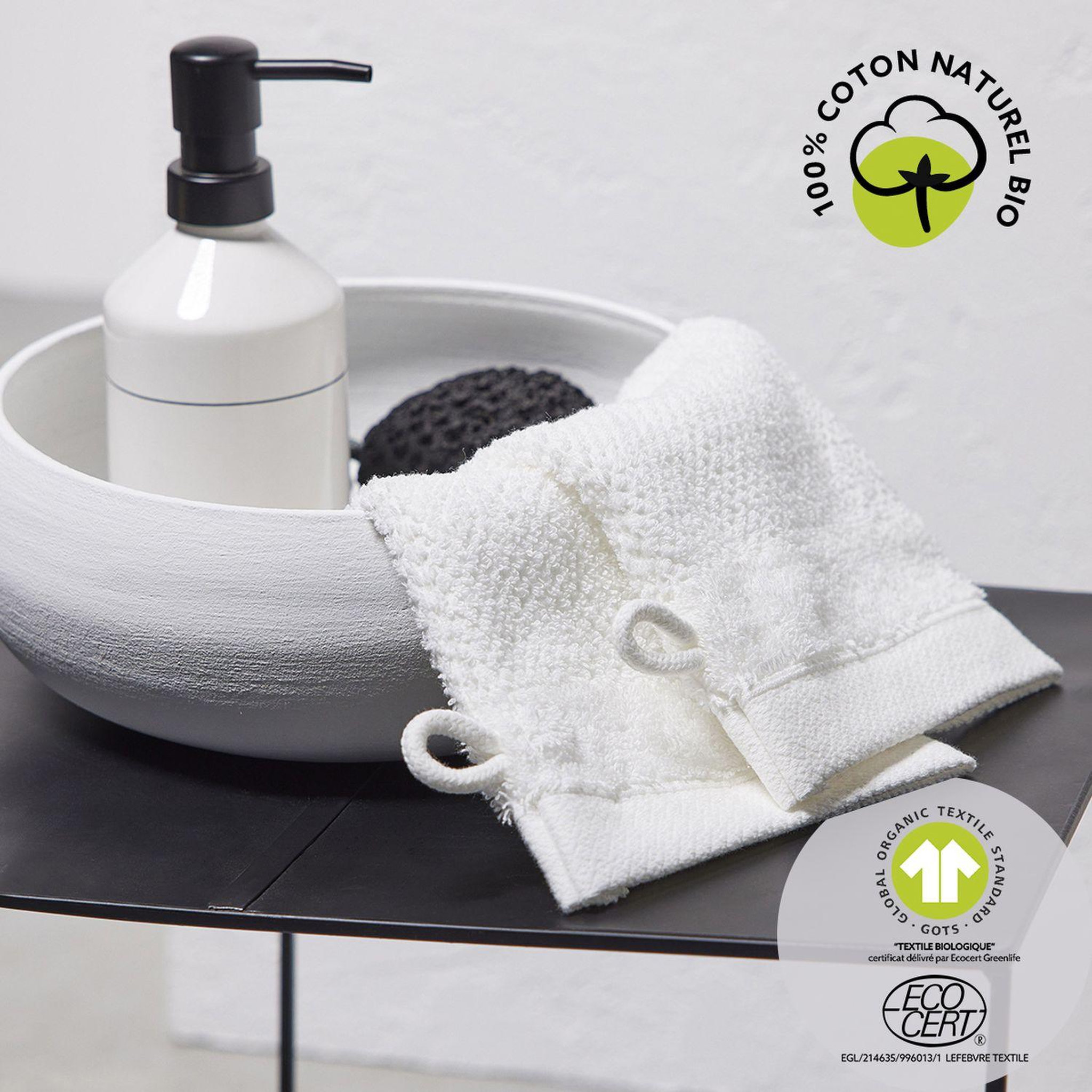 Voir la diapositive 2 : Today Lot de 2 gants de toilette - 100% coton bio