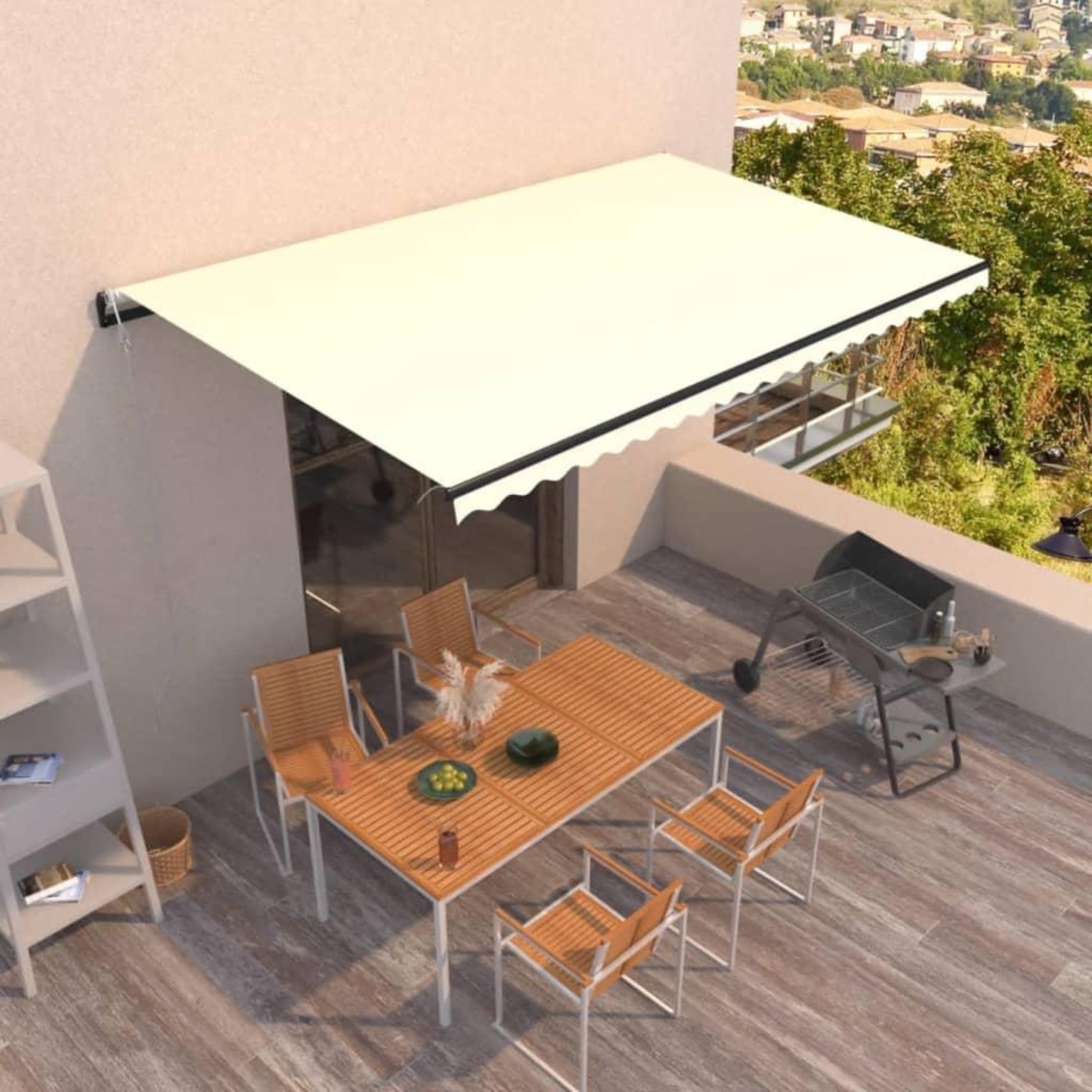 VIDAXL Auvent retractable automatique 500x350 cm Creme