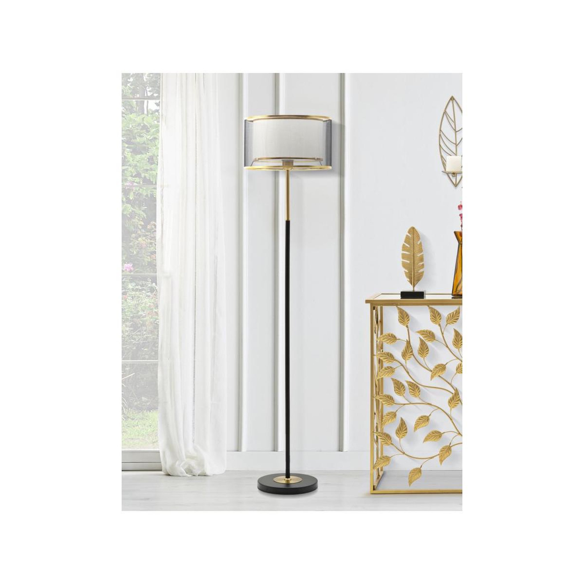Voir la diapositive 5 : Paris Prix Lampadaire en métal  levels  153cm noir & or