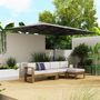 Voir la diapositive 2 : OUTSUNNY Parasol de jardin grande taille dim. 4,51 x 2,64 m manivelle alu métal polyester haute densité UPF 50+ gris