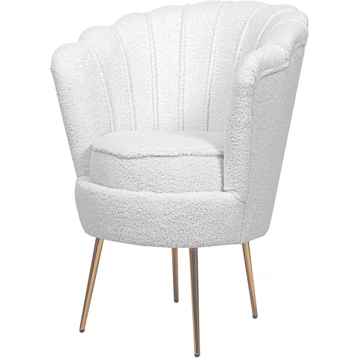 Habitat et Jardin Fauteuil bouclette  Floria  - 75 x 68 x 77,5 cm -  Blanc