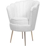 Habitat et Jardin Fauteuil bouclette  Floria  - 75 x 68 x 77,5 cm -  Blanc