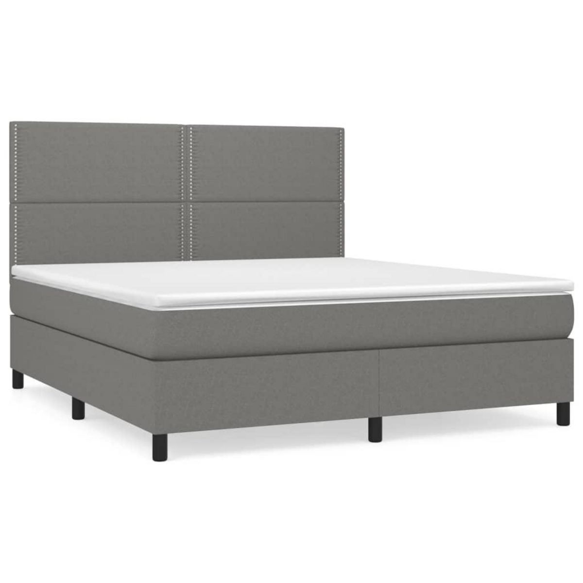VIDAXL Sommier a lattes de lit avec matelas Gris fonce 180x200cm Tissu