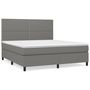 Voir la diapositive 2 : VIDAXL Sommier a lattes de lit avec matelas Gris fonce 180x200cm Tissu