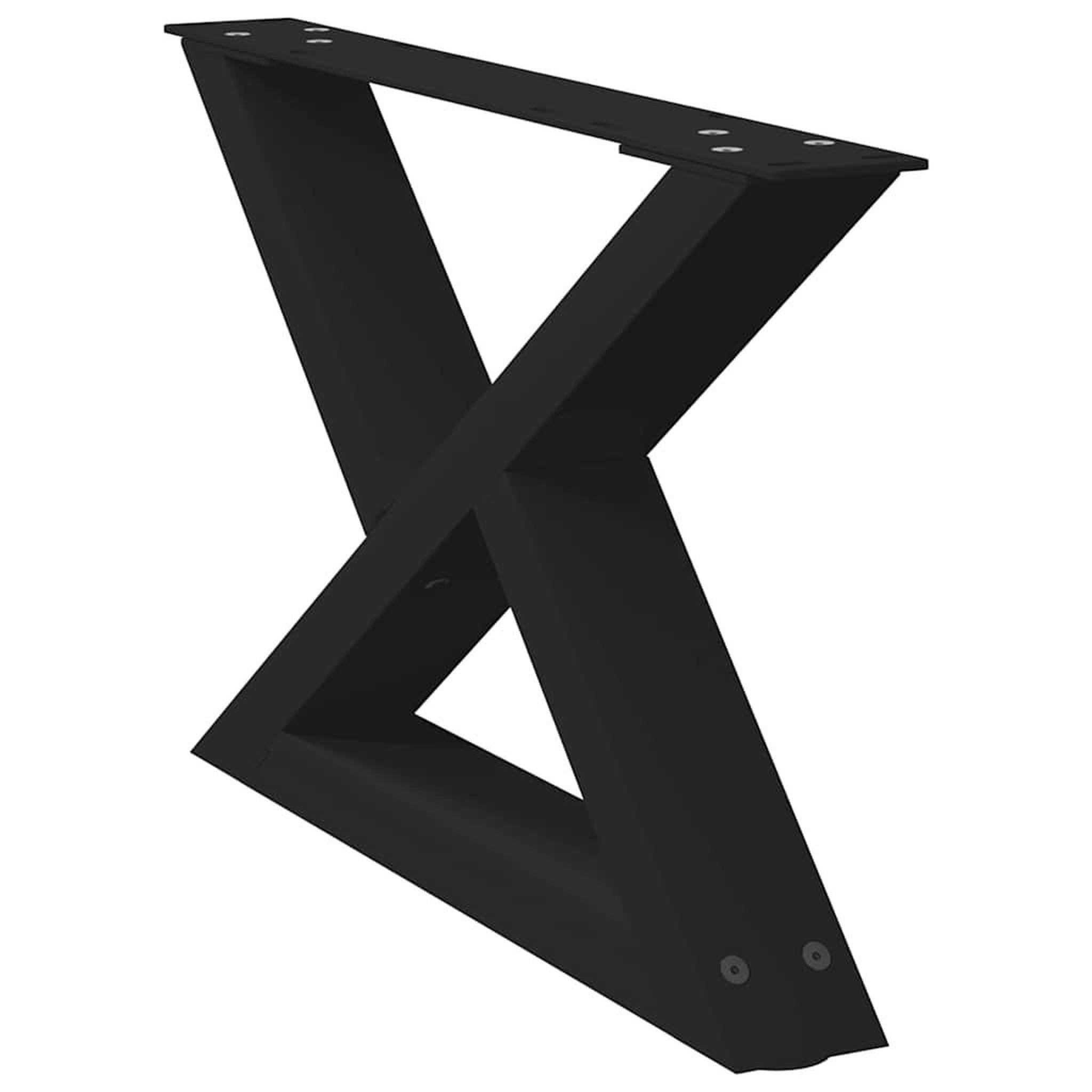 Voir la diapositive 4 : VIDAXL Pieds de table basse 2 pcs noir 50x(30-31,3) cm acier