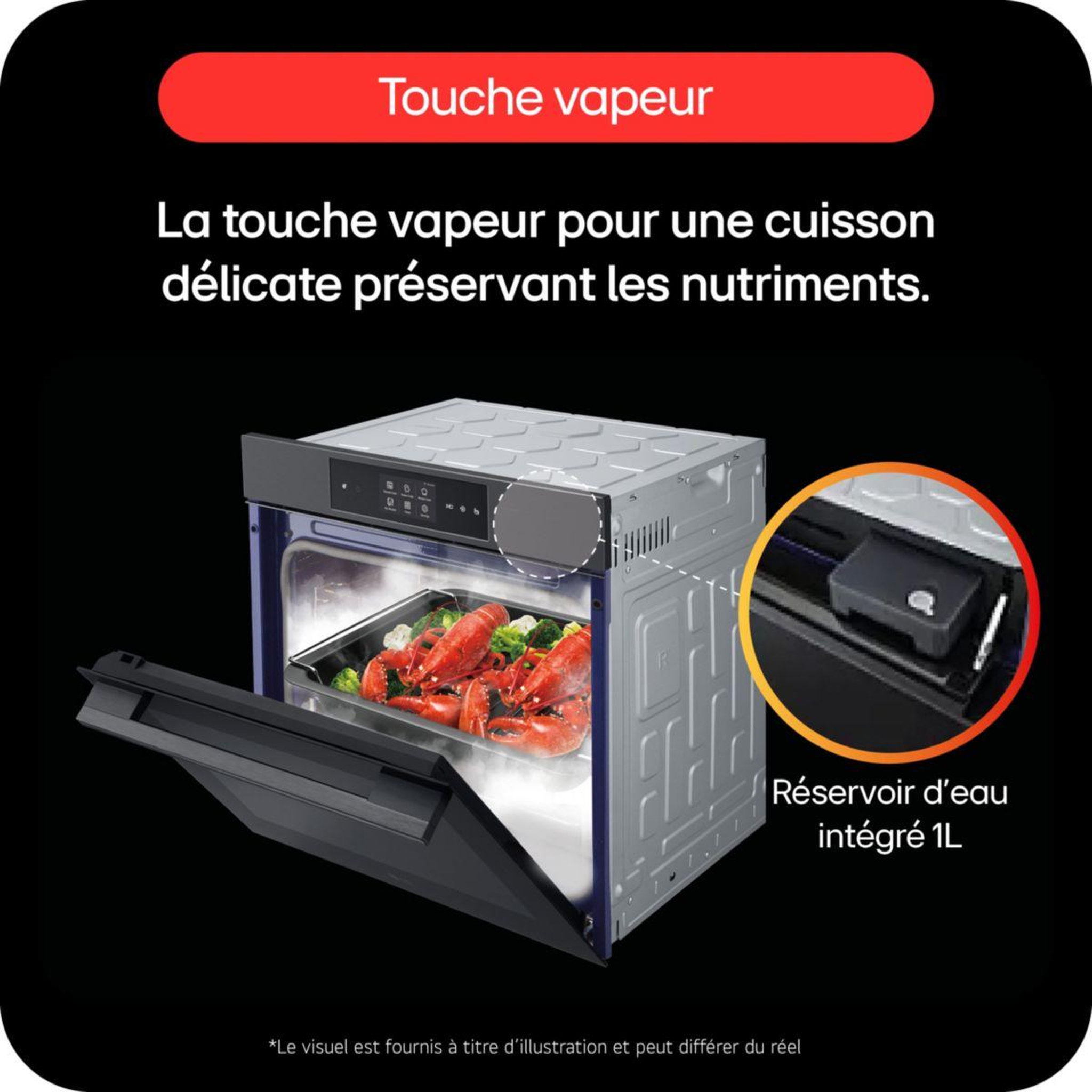 Voir la diapositive 4 : LG Four encastrable fonction vapeur ws9d7673cb instaview