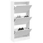 VIDAXL Armoire a chaussures blanc 60x21x125,5 cm bois d'ingenierie