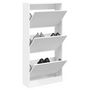 Voir la diapositive 1 : VIDAXL Armoire a chaussures blanc 60x21x125,5 cm bois d'ingenierie