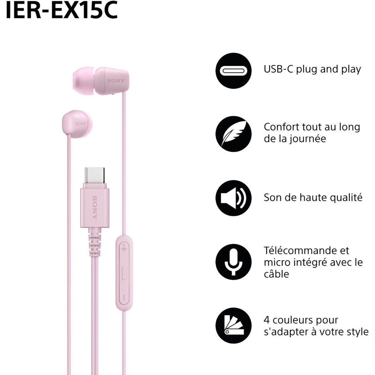 SONY Ecouteurs IER EX15C Rose