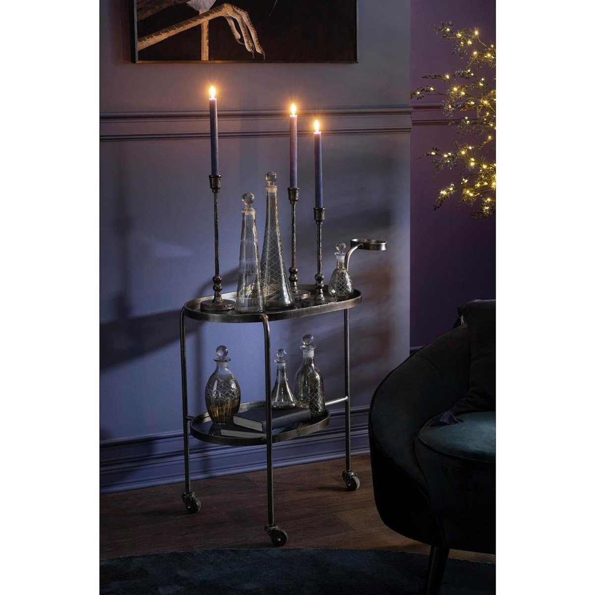 Paris Prix Desserte de Cuisine en Métal  2 Niveaux  84cm Gris