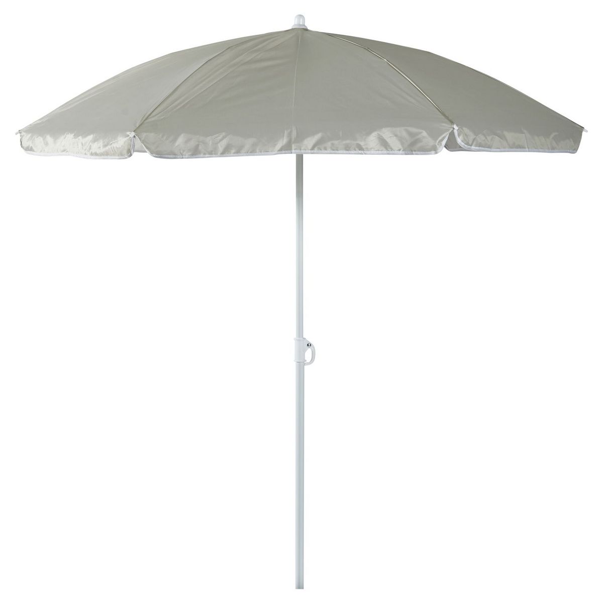 GARDENSTAR Parasol droit de plage rond - Acier et polyester - Gris - D1,6m