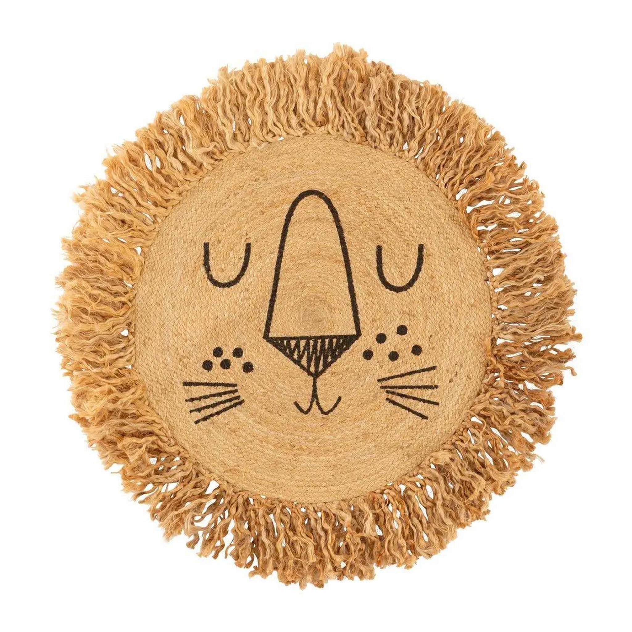 Voir la diapositive 1 : Atmosphera Kids Tapis enfant déco en jute  lion  90cm marron