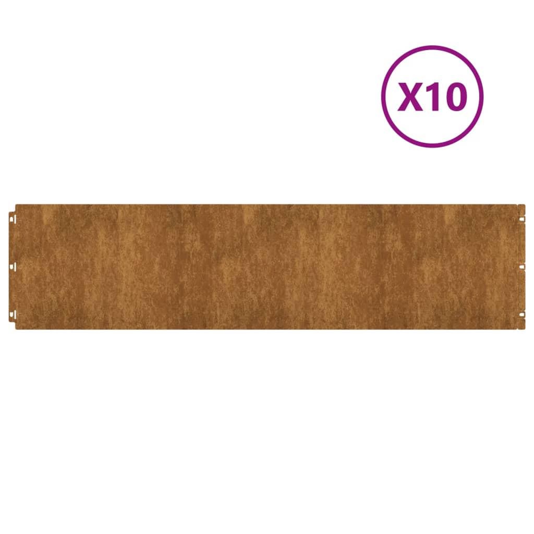 Voir la diapositive 2 : VIDAXL Bordures de pelouse 10 pcs 25x103 cm acier corten flexible