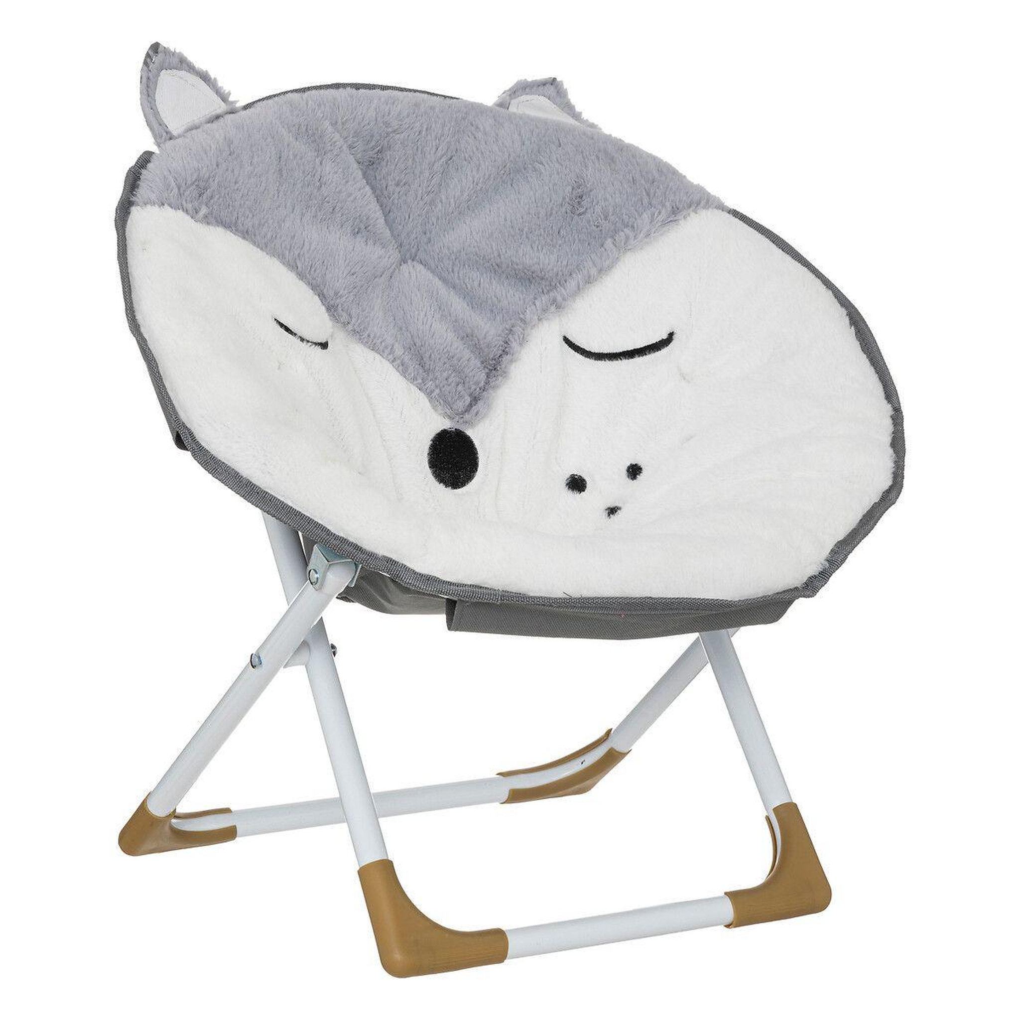 Voir la diapositive 1 : Atmosphera Kids Fauteuil pliable enfant  renard  51cm gris