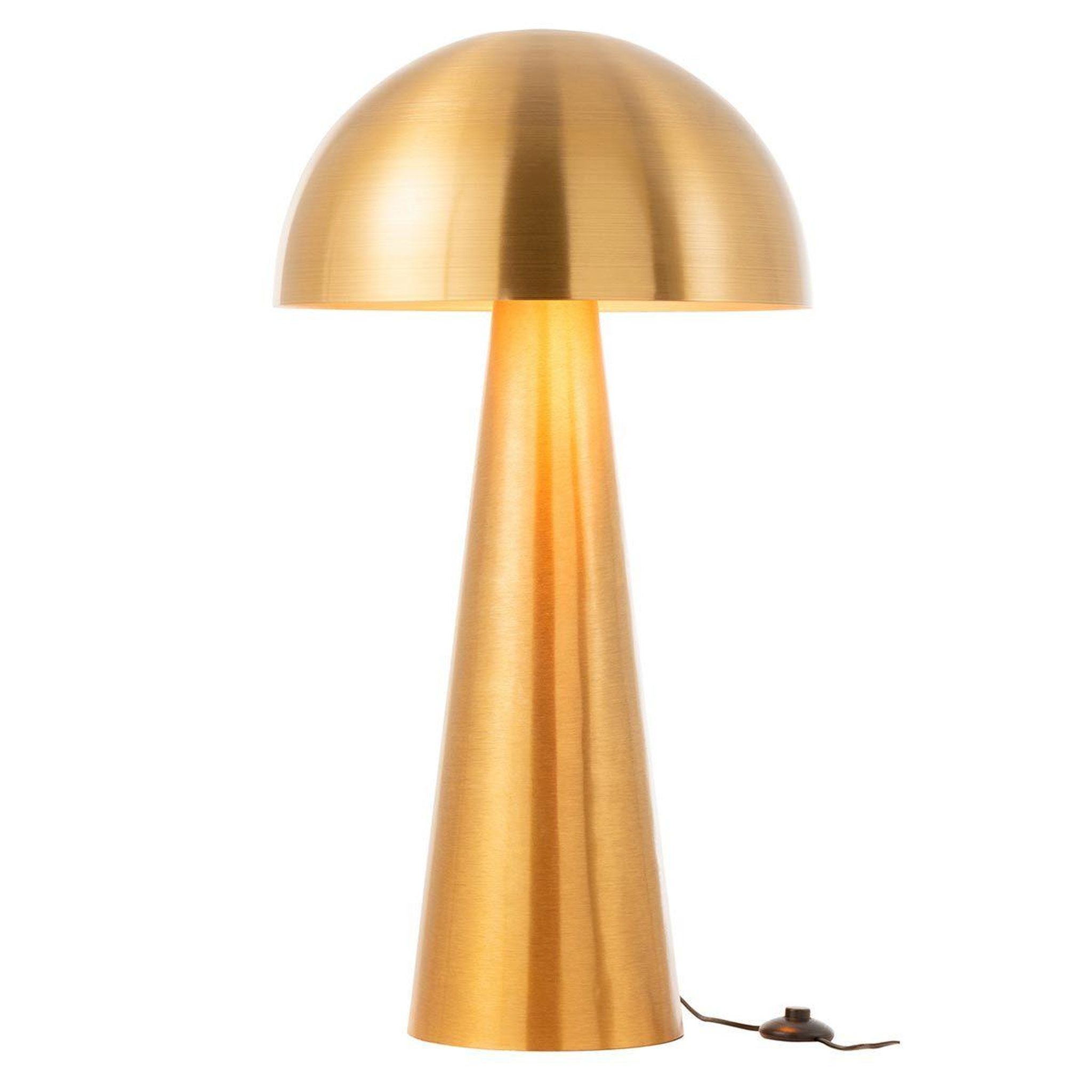 Voir la diapositive 2 : J-LINE Lampadaire design  champignon  95cm or mat
