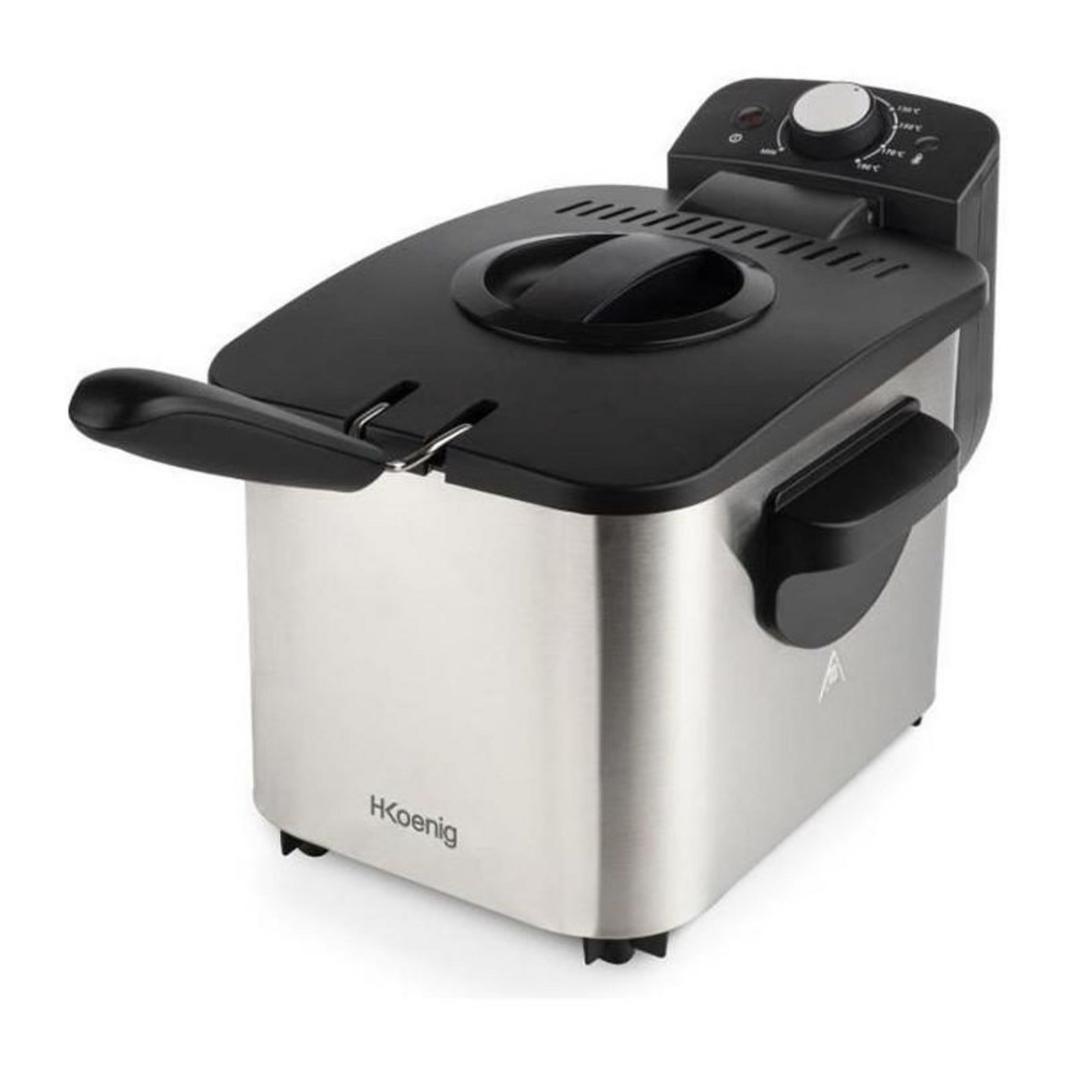 HKOENIG HKoeNIG DFX500 - Friteuse electrique 3L - 2200W - Temperature reglable - Corps en acier inoxydable - Panier amovible