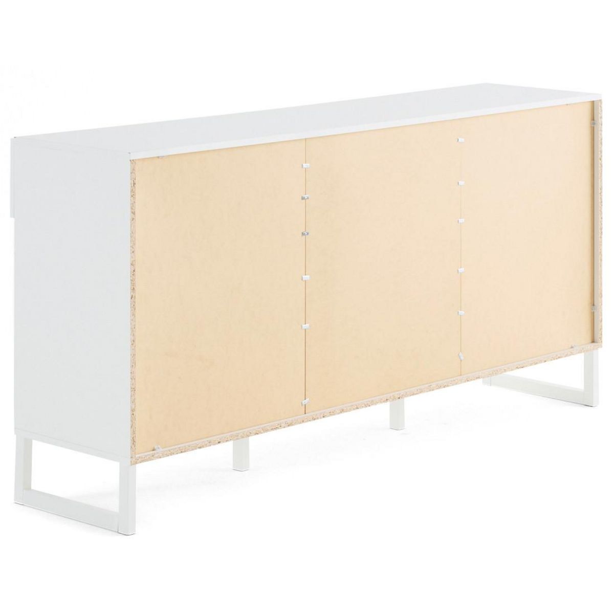 BEST MOBILIER Sofia - buffet bas - blanc mat - 165 cm
