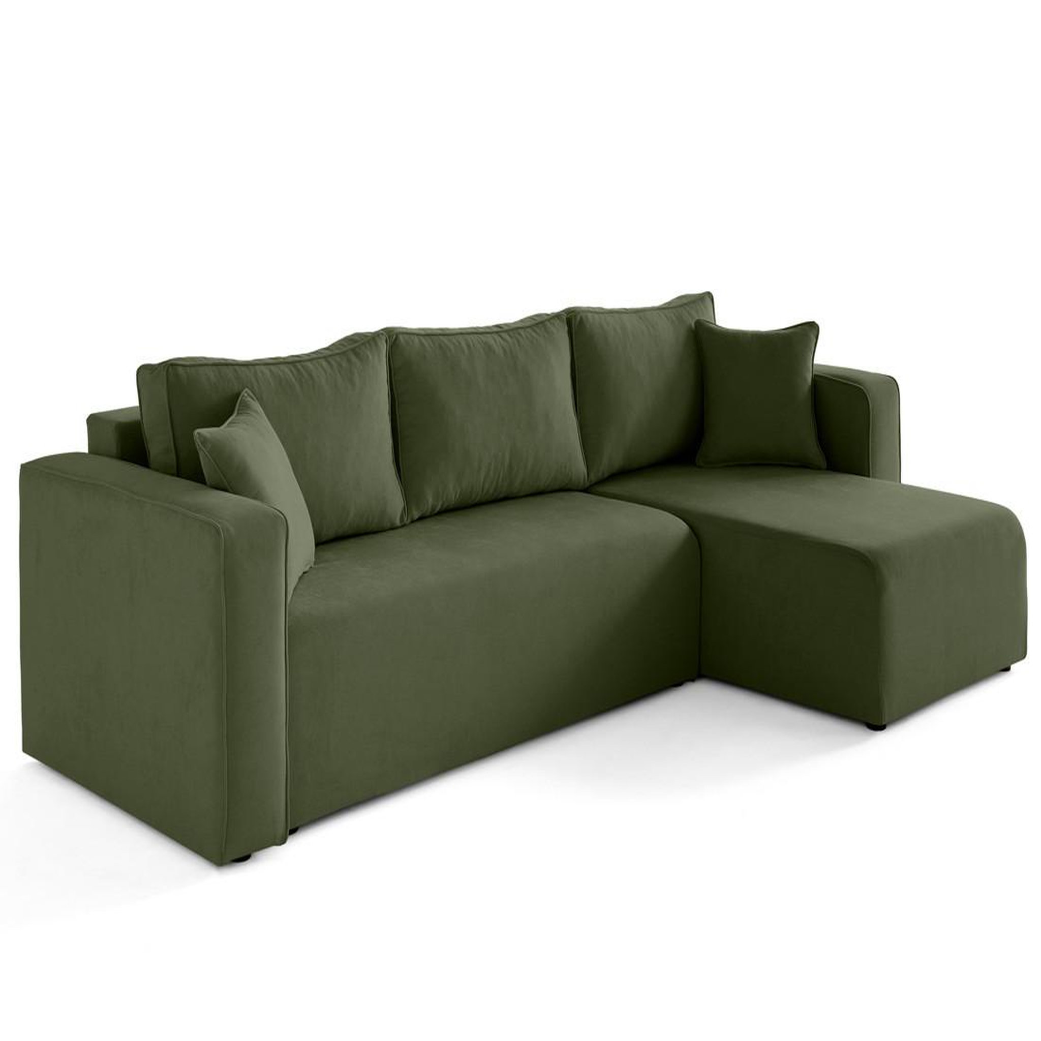 Voir la diapositive 3 : BEST MOBILIER Topaze - canapé d'angle déhoussable réversible 4 places en tissu