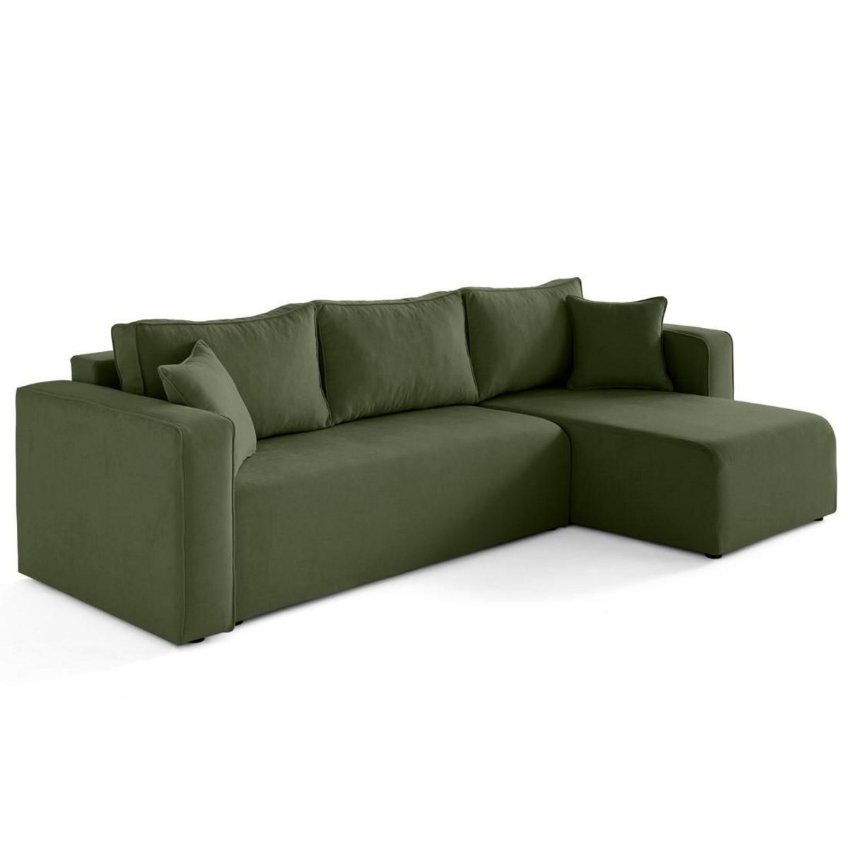 BEST MOBILIER Topaze - canapé d'angle déhoussable réversible 4 places en tissu