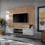 Paris Prix Ensemble Meuble TV Rayure  Xari  160cm Naturel & Gris